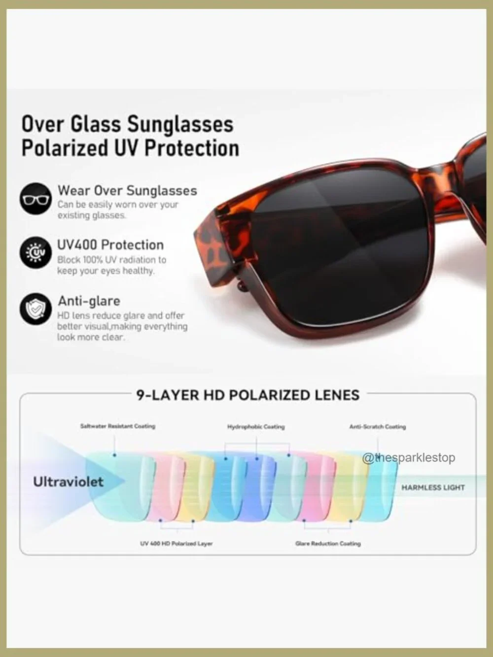 Polarized Fit Over Glasses Sunglasses UV400 Protection Driving Outdoor Wrap